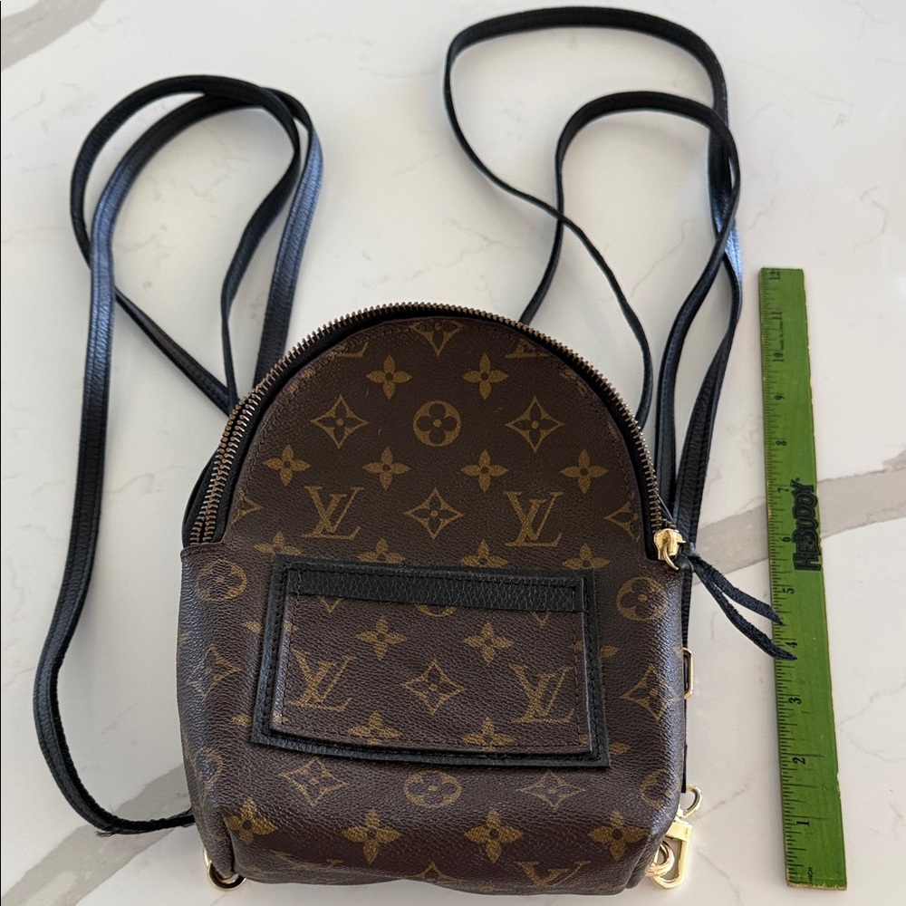 Made with Repurposed Louis Vuitton Mini Bag in Brown Monogram